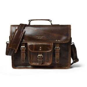 Elegant Brown Leather Laptop Case
